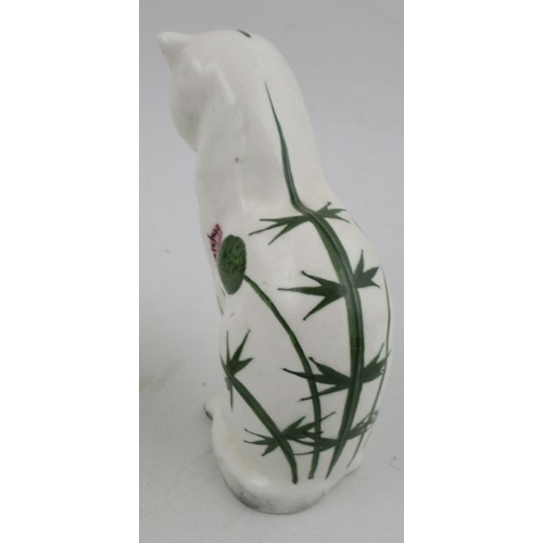 374 - A Plichta Wemyss ware cat, post 1930, decorated with thistles, height 6ins, together with a Plichta ... 