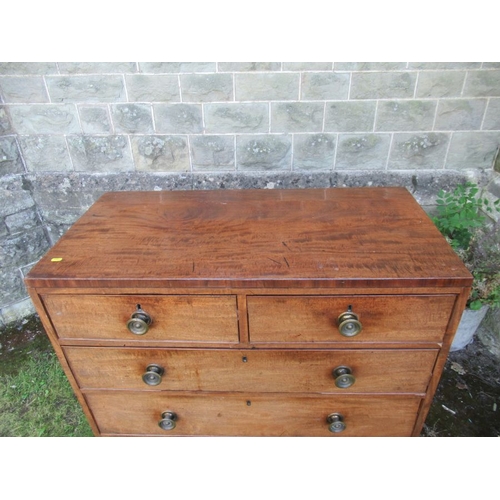 48 - A Georgian mahogany chest, of two short drawers over three graduated long drawers raised on bracket ... 