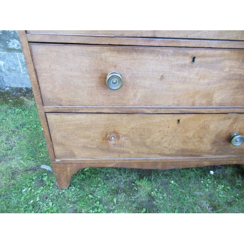 48 - A Georgian mahogany chest, of two short drawers over three graduated long drawers raised on bracket ... 