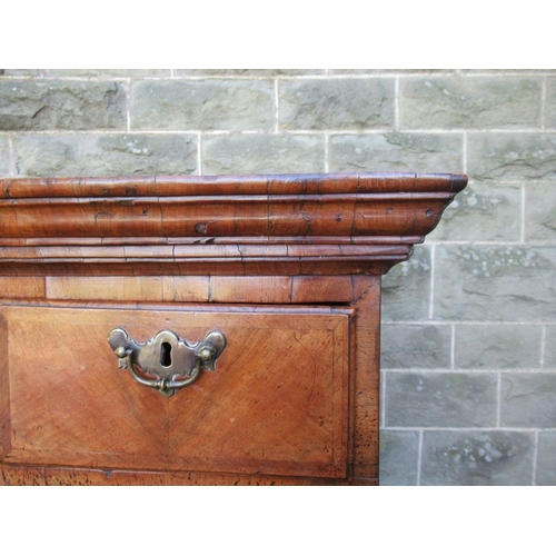 50 - A late 17th century / early 18th century design walnut chest on chest, the upper section having thre... 