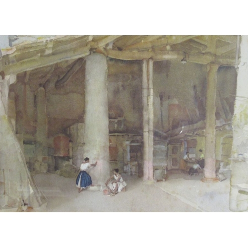 92 - A collection of watercolours and prints, to include Russell Flint, Christopher Hughes, etc