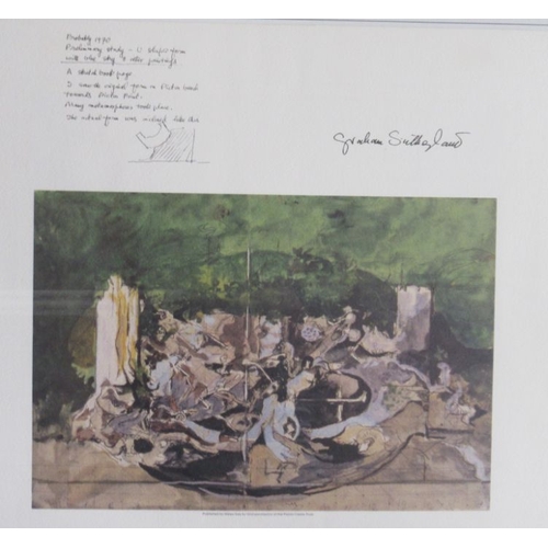 96 - Graham Sutherland, three colour prints, published by Wales gas, by permission of the Picton Castle T... 