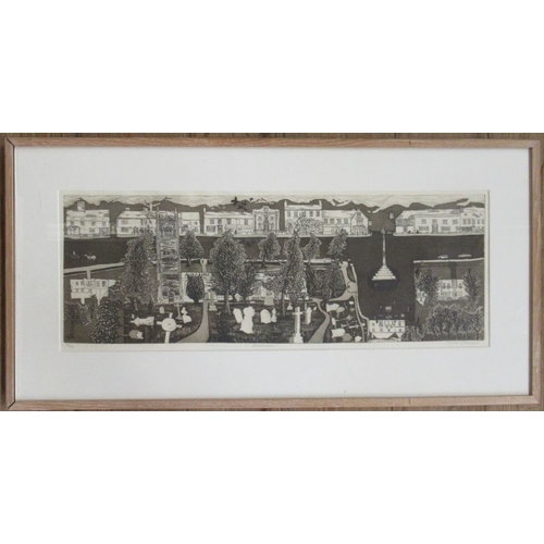 98 - Glynn Thomas, limited edition etching, Dedham, 10/50, 9ins x 24ins (D)