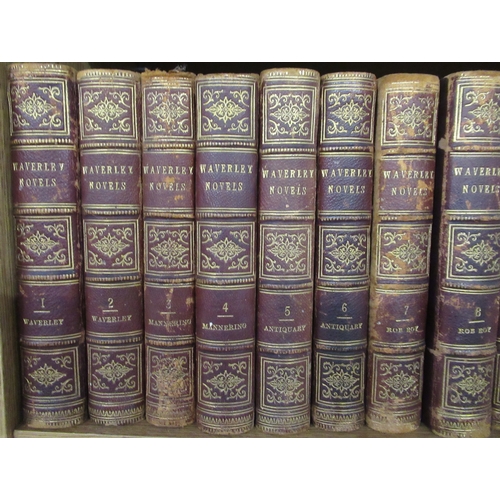 255 - A collection of leather bound Waveley novels, numbered 1 to 48 - volume 32 missing