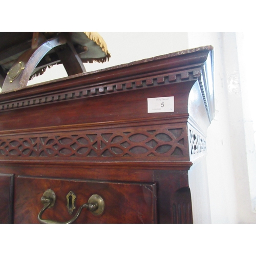 5 - A late Georgian mahogany chest on chest, width 40ins, height 70ins, depth 22ins