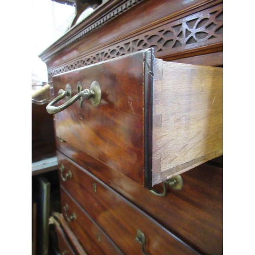 5 - A late Georgian mahogany chest on chest, width 40ins, height 70ins, depth 22ins