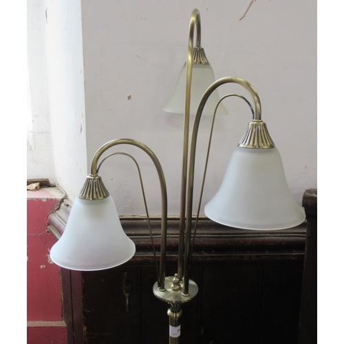 14 - A standard lamp, with three glass shades