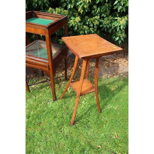 53 - A collection of furniture to include Arts and Crafts oak occasional table, two Edwardian Bijouterie ... 