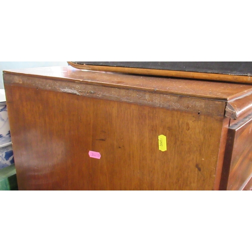 55 - A 19th century mahogany bow front chest, of two over four long graduated drawers, 47ins x 20ins, hei... 