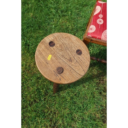 59 - An Edwardian style child's chair together with a milking stool