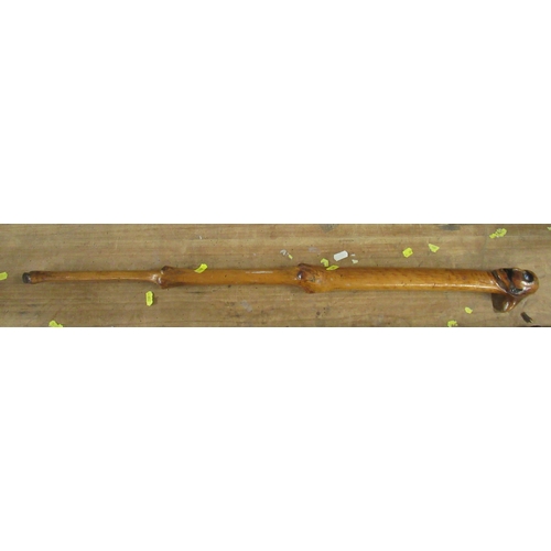 129 - A hedgerow wooden walking stick, length 34ins