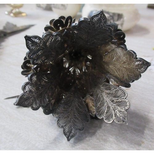 170 - A filigree silver posy holder, height 7ins