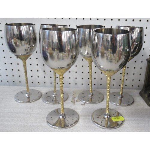 172 - A set of six Viners stainless steel goblets, designed by Stuart Devlin