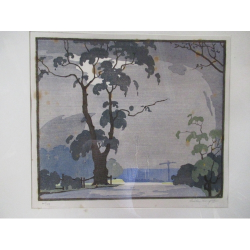 224 - Edward Loxton Knight, limited edition colour woodcut print, Crossroads, 10ins x 11ins