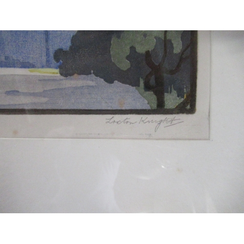 224 - Edward Loxton Knight, limited edition colour woodcut print, Crossroads, 10ins x 11ins