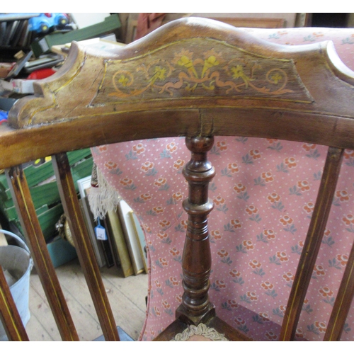 26 - An Edwardian inlaid corner chair