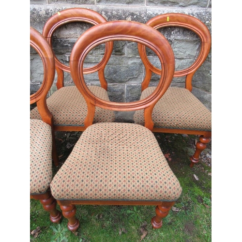 27 - A set of 5 Victorian balloon back chairs