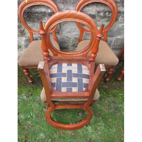 27 - A set of 5 Victorian balloon back chairs