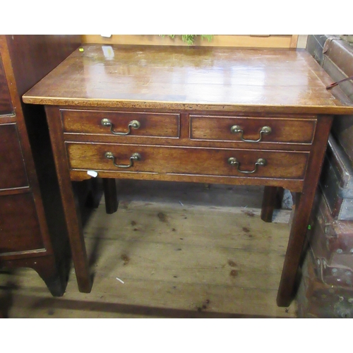 36 - A 19th century mahogany low boy, fitted with three drawers, 30ins x 18ins, height 28ins