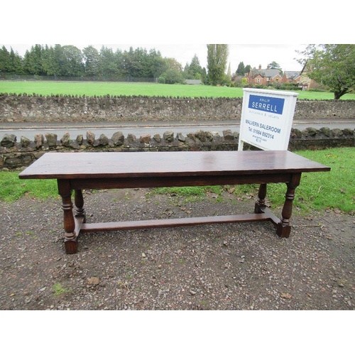 39 - An oak refectory table , width 30ins, length 108ins, height 31ins