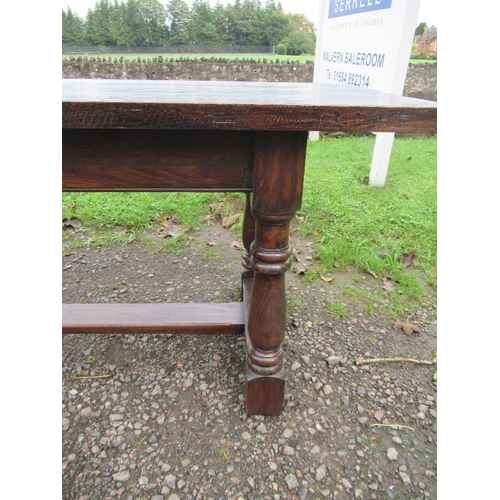 39 - An oak refectory table , width 30ins, length 108ins, height 31ins