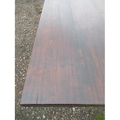 39 - An oak refectory table , width 30ins, length 108ins, height 31ins