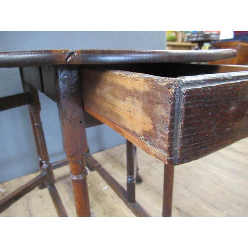 47 - An Antique oak gate leg table, width 38ins, height 28ins