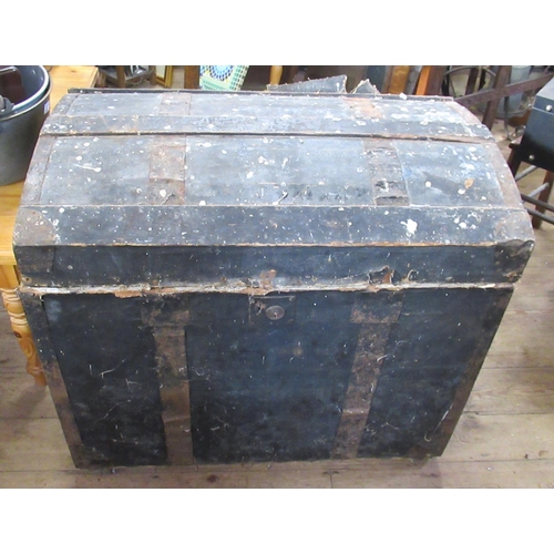 57 - A dome top trunk, af, 32ins x 21ins, height 28ins