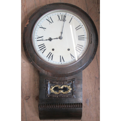 70 - A drop dial wall clock, height 26ins