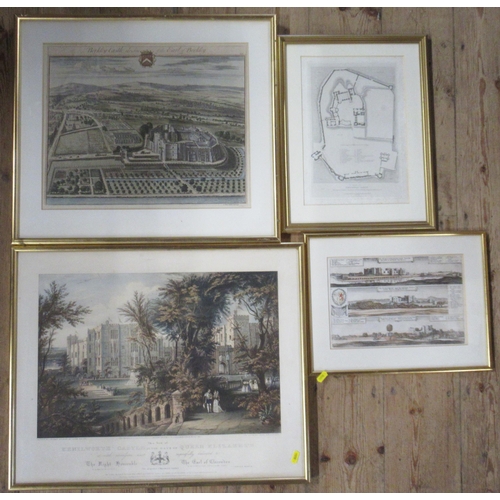 79 - A collection of Antique and later prints, maps, plans etc, to include Berkeley Castle, Prospect of K... 