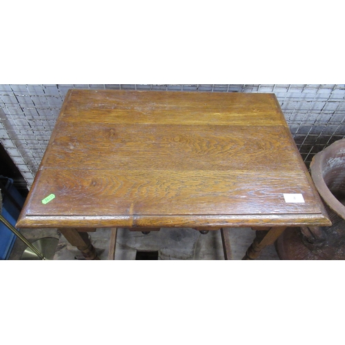 8 - An oak rectangular table, 24ins x 17.5ins, height 29ins