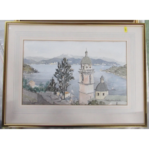 87 - Karl Hagedorn, watercolour, Venice 1959, 12ins x 16ins, together with another watercolour of an Ital... 