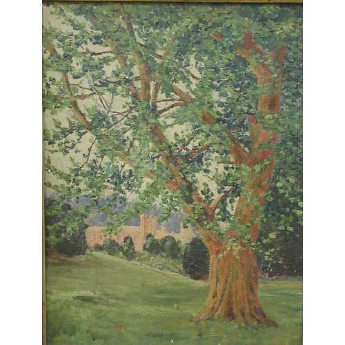 92 - Loughley, oil on artist board, landscape, 14ins x 11ins, together with another similar painting, 11i... 