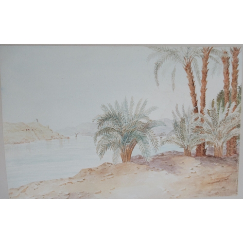 106 - Two 19th century watercolour scrap books, Egypt & Italia, containing various watercolour landscapes