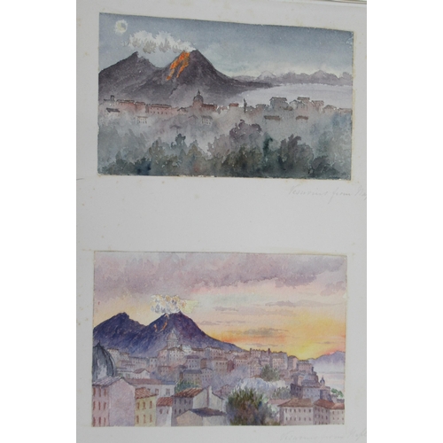 106 - Two 19th century watercolour scrap books, Egypt & Italia, containing various watercolour landscapes