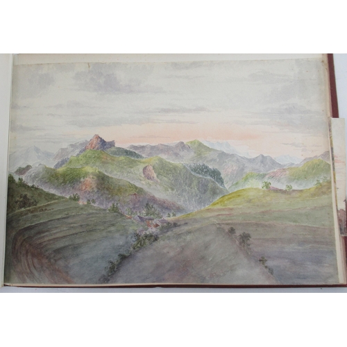 106 - Two 19th century watercolour scrap books, Egypt & Italia, containing various watercolour landscapes