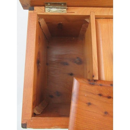 150 - Patrick Maw, a cedar wood box, the interior fitted with three covered compartments and a mirror to t... 