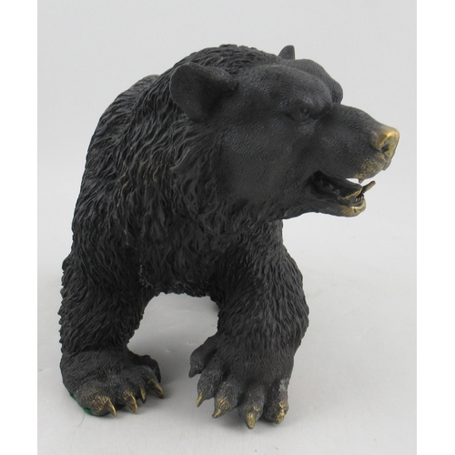 196 - A modern bronze effect model, of a bear