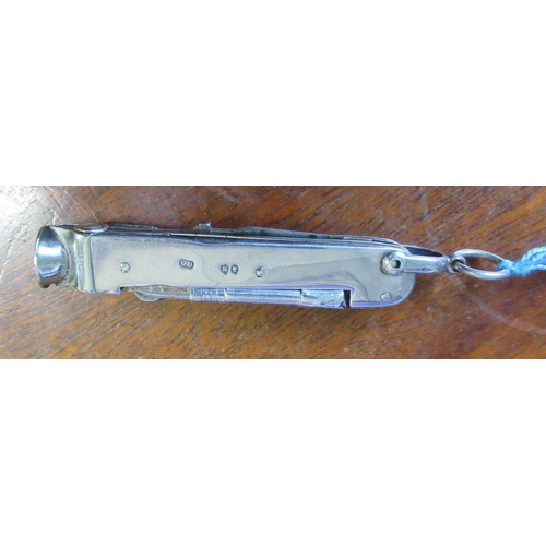 234 - A Victorian silver smokers penknife, fitted with blades, picks, cigar cutter , stamped A. Barrett an... 