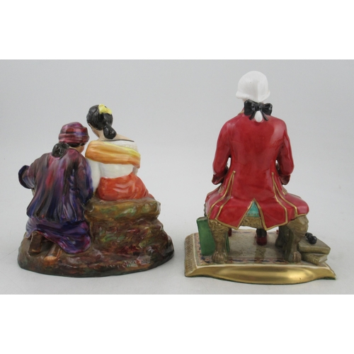 276 - Reg Johnson, two porcelain figures, Fruit Sellers and Mozart