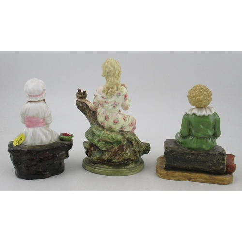 277 - Reg Johnson, three porcelain figures, Cherry Pie, Bubbles and Spring