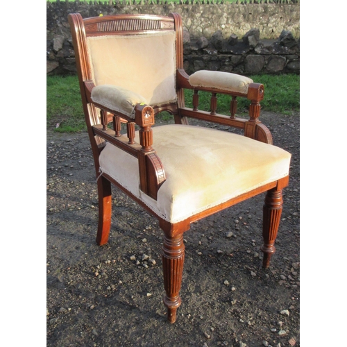 31 - A late Victorian gallery side arm chair