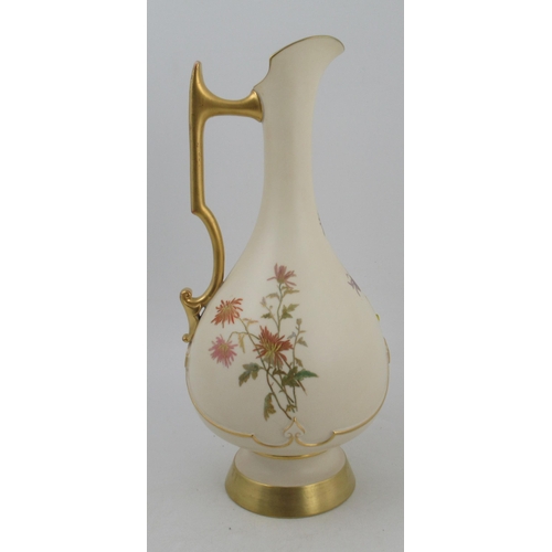 314 - A Royal Worcester gilded ivory ewer, decorated with shot silk flowers, shape No 1040, height 30.25in... 