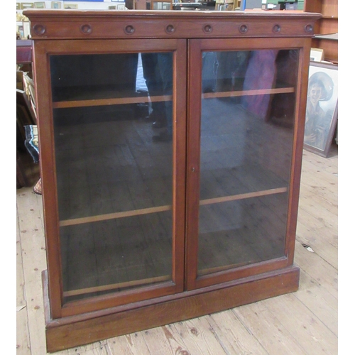 34 - A mahogany glazed bookcase, 45ins x 15ins, height 51ins