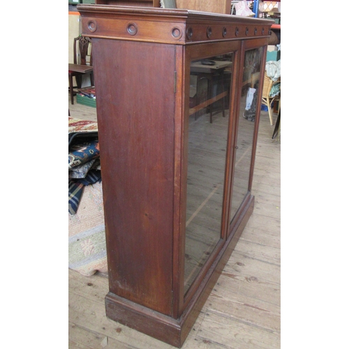 34 - A mahogany glazed bookcase, 45ins x 15ins, height 51ins