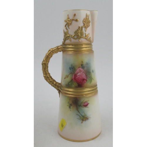 355 - A Royal Worcester jug, decorated with roses, shape No 1047, height 8.25ins, together with a Royal Wo... 