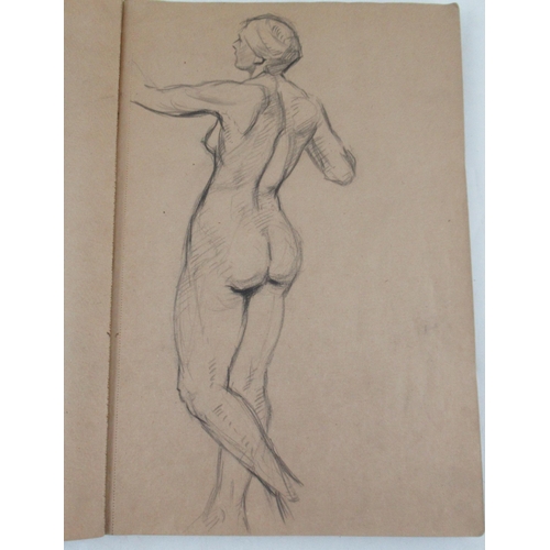 96 - Drawings by Winifred E Ballard and her brother, 1907, a sketch book of approximately 20 pages, some ... 