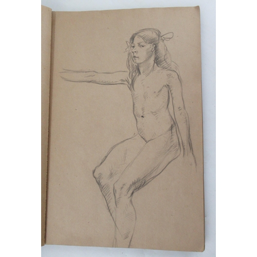 96 - Drawings by Winifred E Ballard and her brother, 1907, a sketch book of approximately 20 pages, some ... 