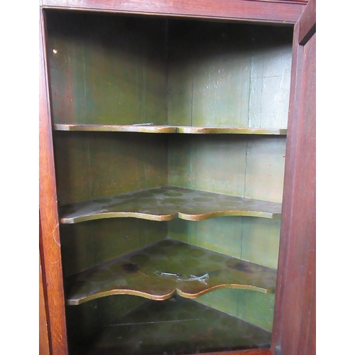 57 - A freestanding Georgian corner cupboard on stand, height 78ins, width 30ins