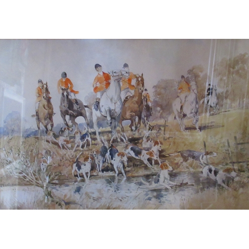 86 - J Dennison, watercolour, hunting scene, 15ins x 20.5ins